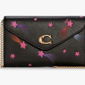 coach disco star print tammie crossbody handbag black